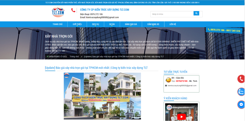 mẫu Website giới thiệu doanh nghiệp xây dựng