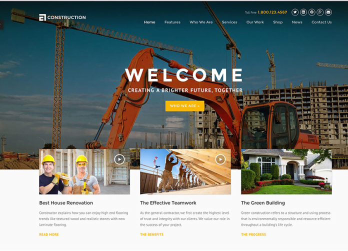mẫu Website giới thiệu doanh nghiệp xây dựng