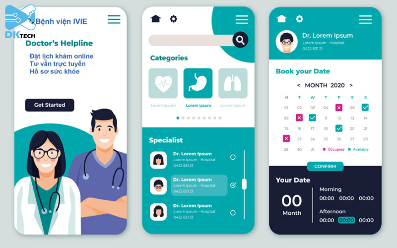thiết kế app đặt lịch khám bệnh , thiết kế app