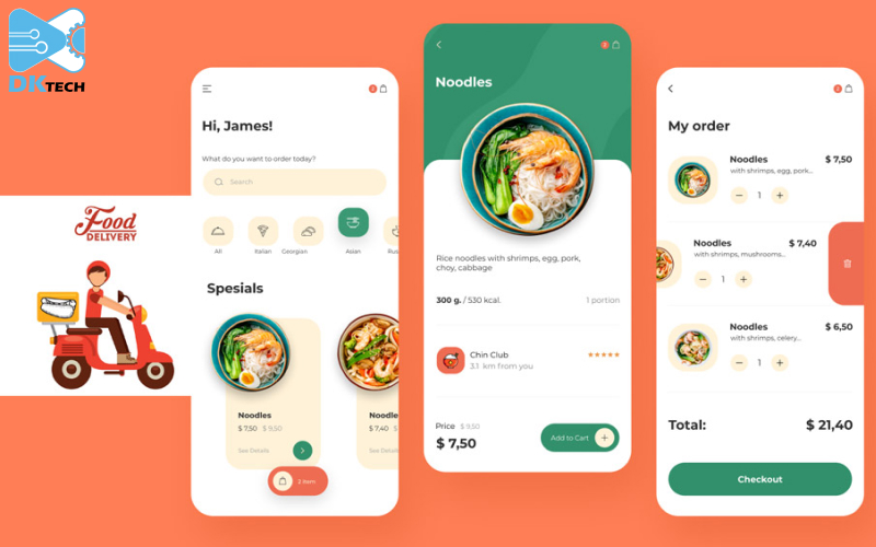 thiết kế app giao đồ ăn