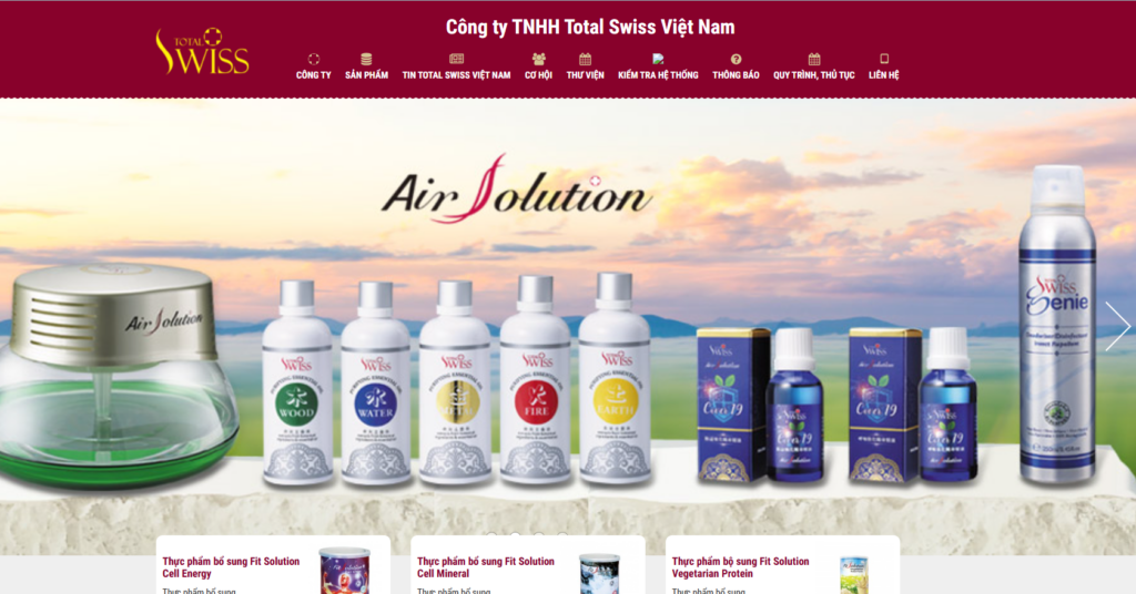Website công ty đa cấp Swiss Việt Nam