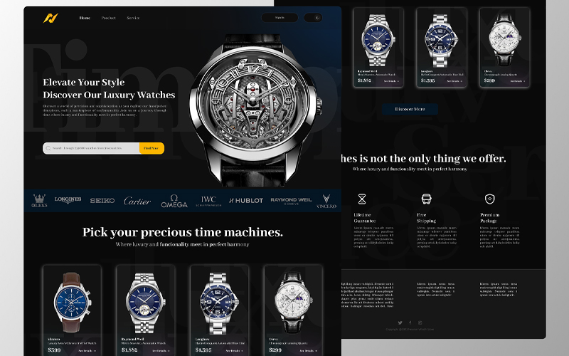 mẫu website bán đồng hồ