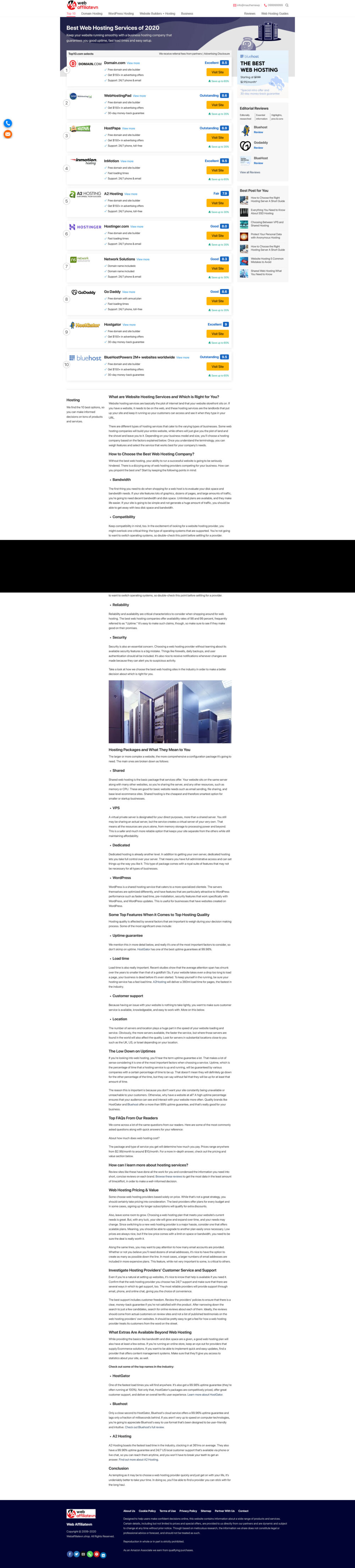 Website Affiliate đơn giản