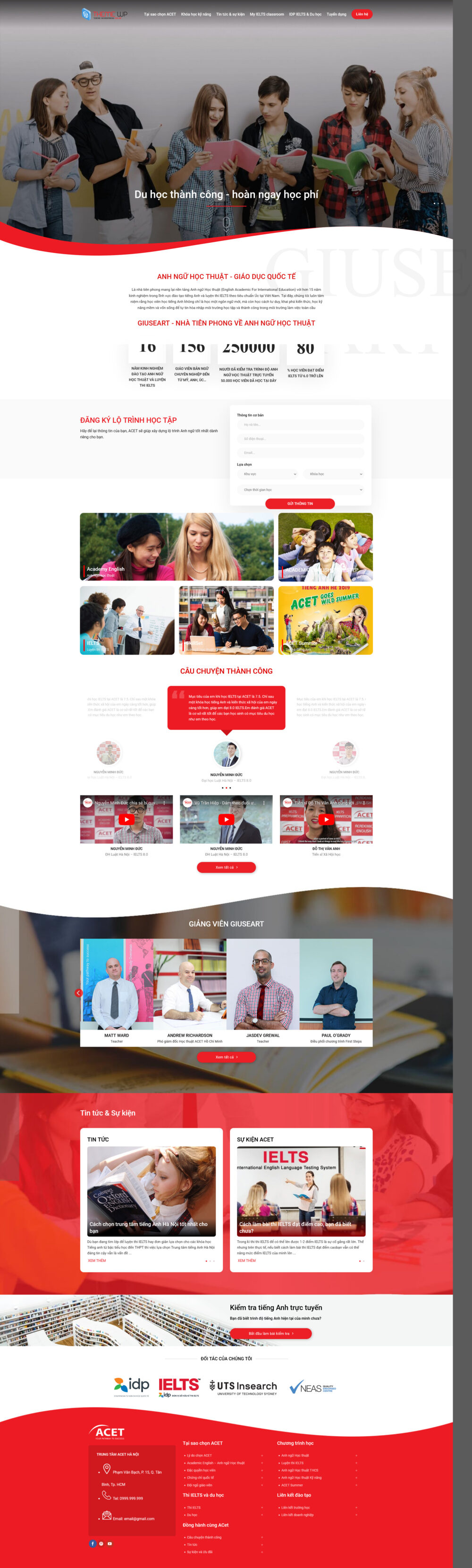 Website Trung Tâm Anh Ngữ