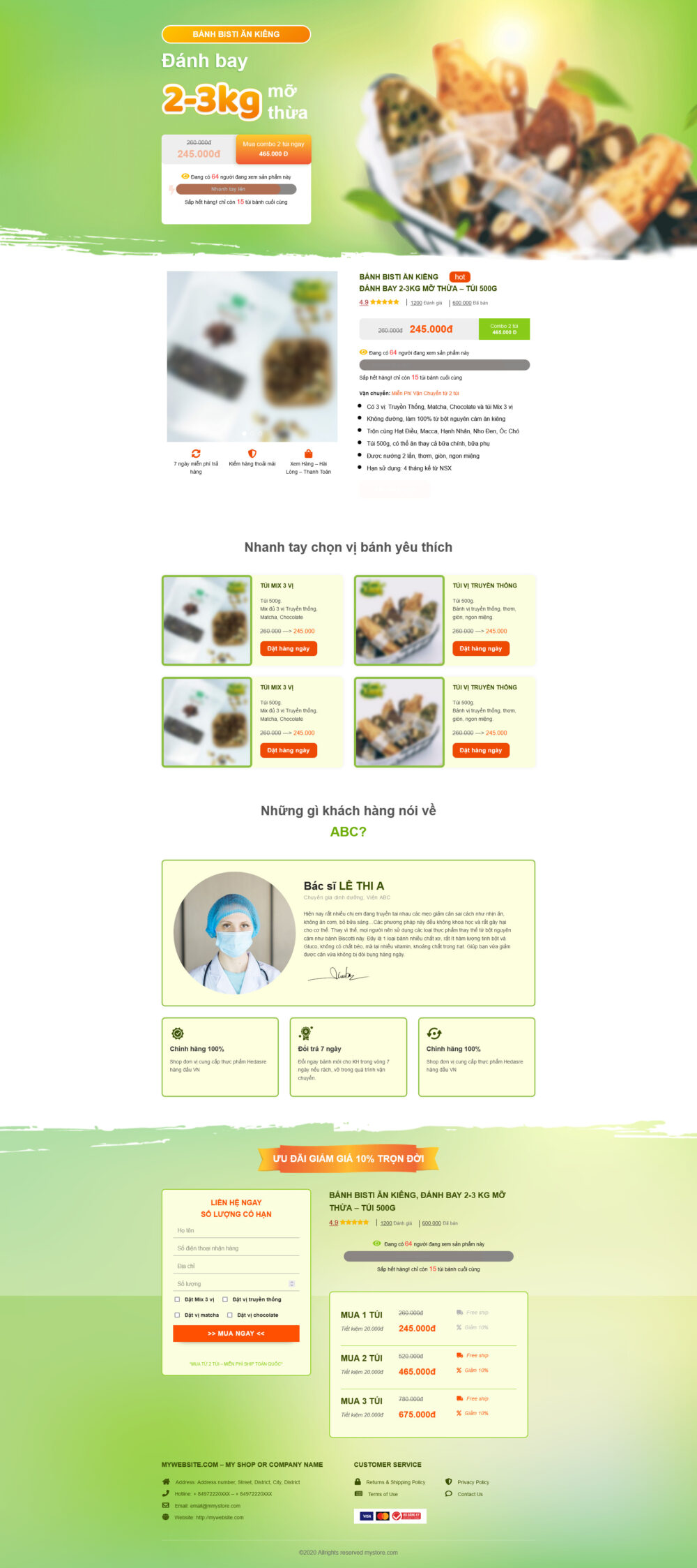 Website Mặt Hàng Bánh Giảm Cân