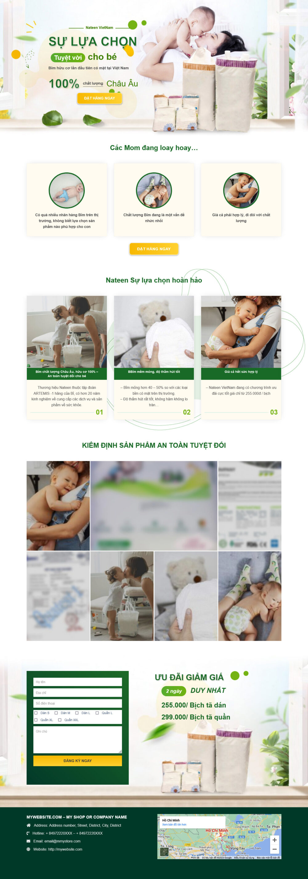 Landing Page Bỉm Em Bé