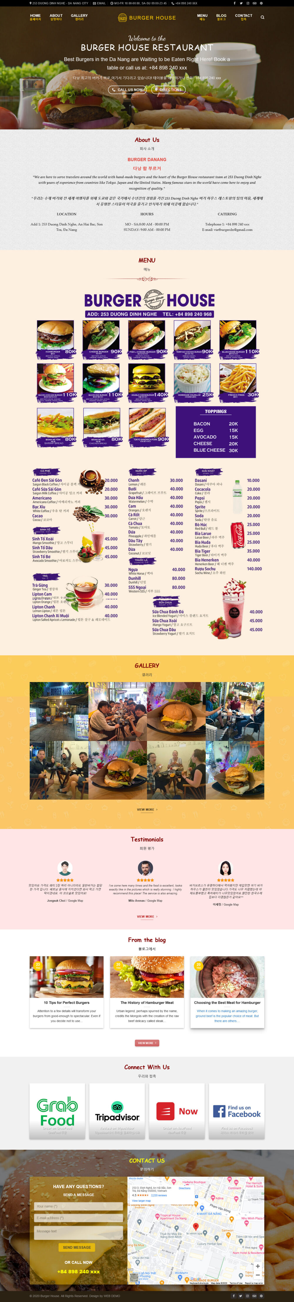 Web Cửa hàng Hamburger