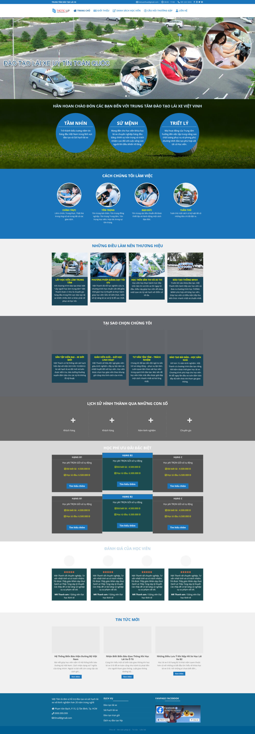 Website Trung Tâm Đào Tạo Lái Xe