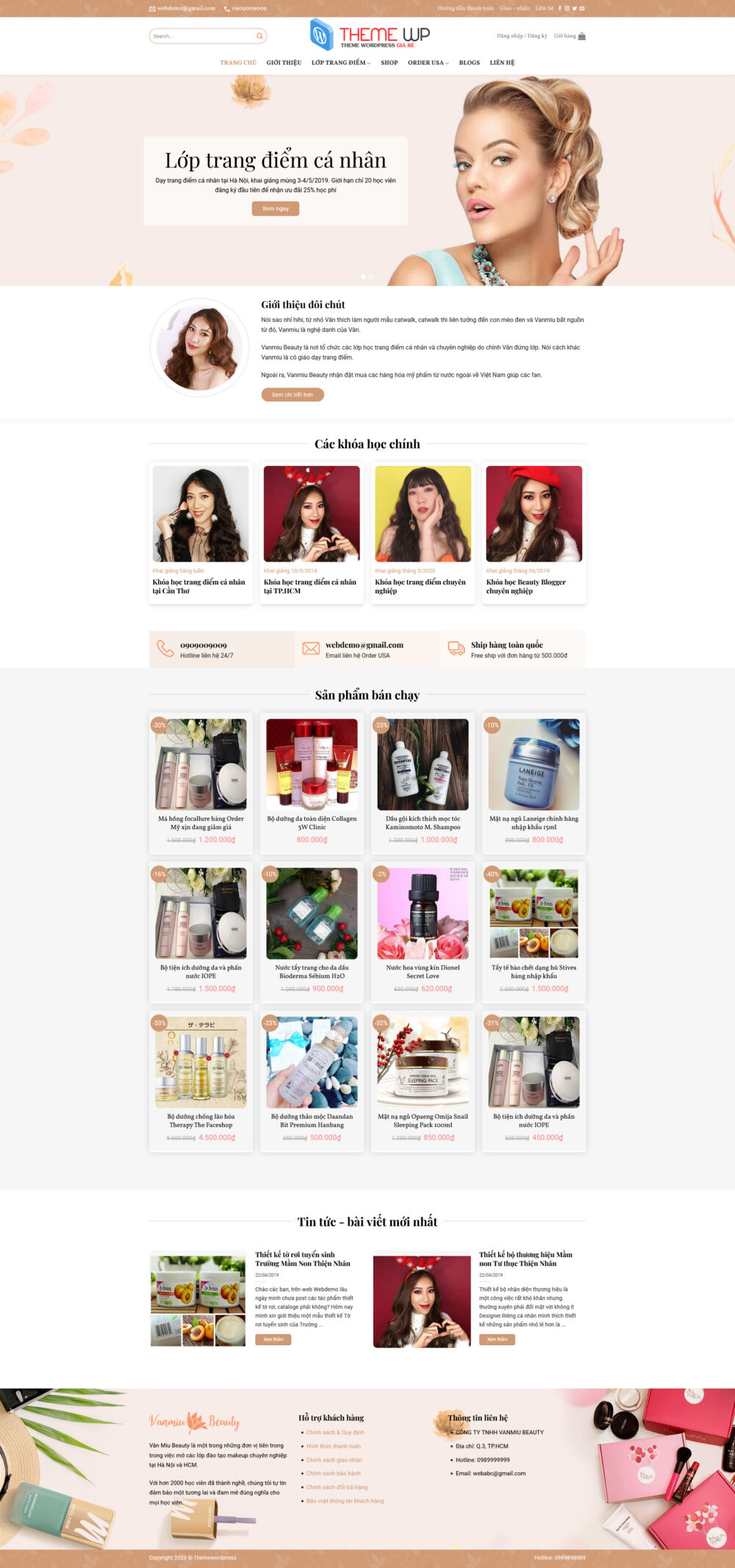 Website Lớp Dạy Trang Điểm
