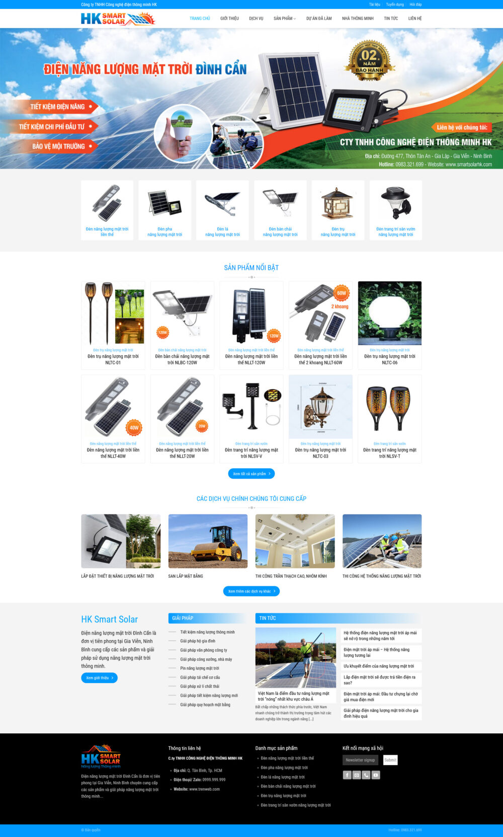 Website Đèn Năng lượng Mặt Trời
