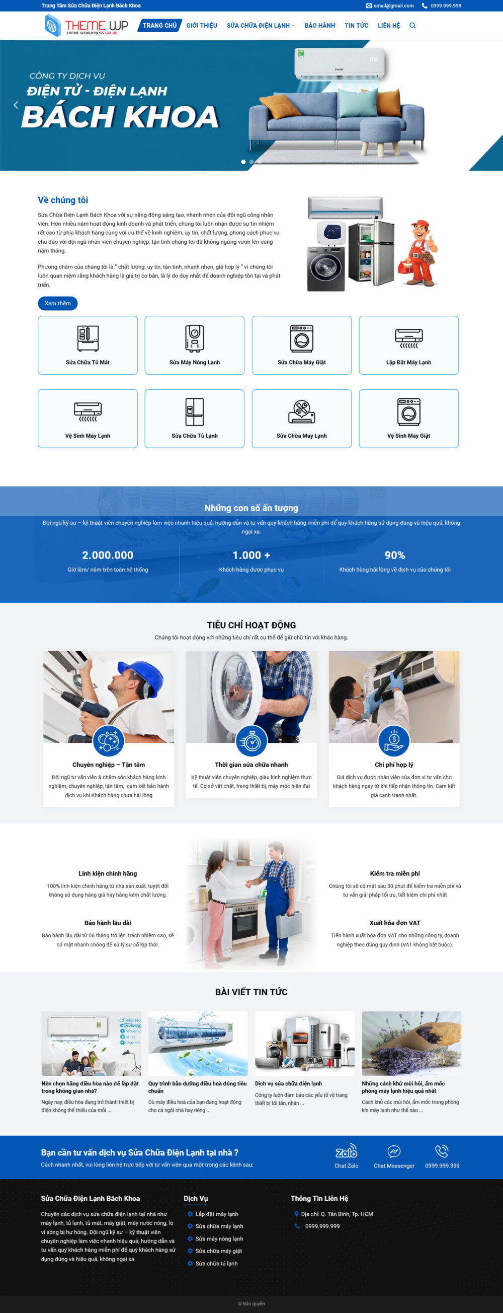 Website Dịch Vụ Điện Lạnh
