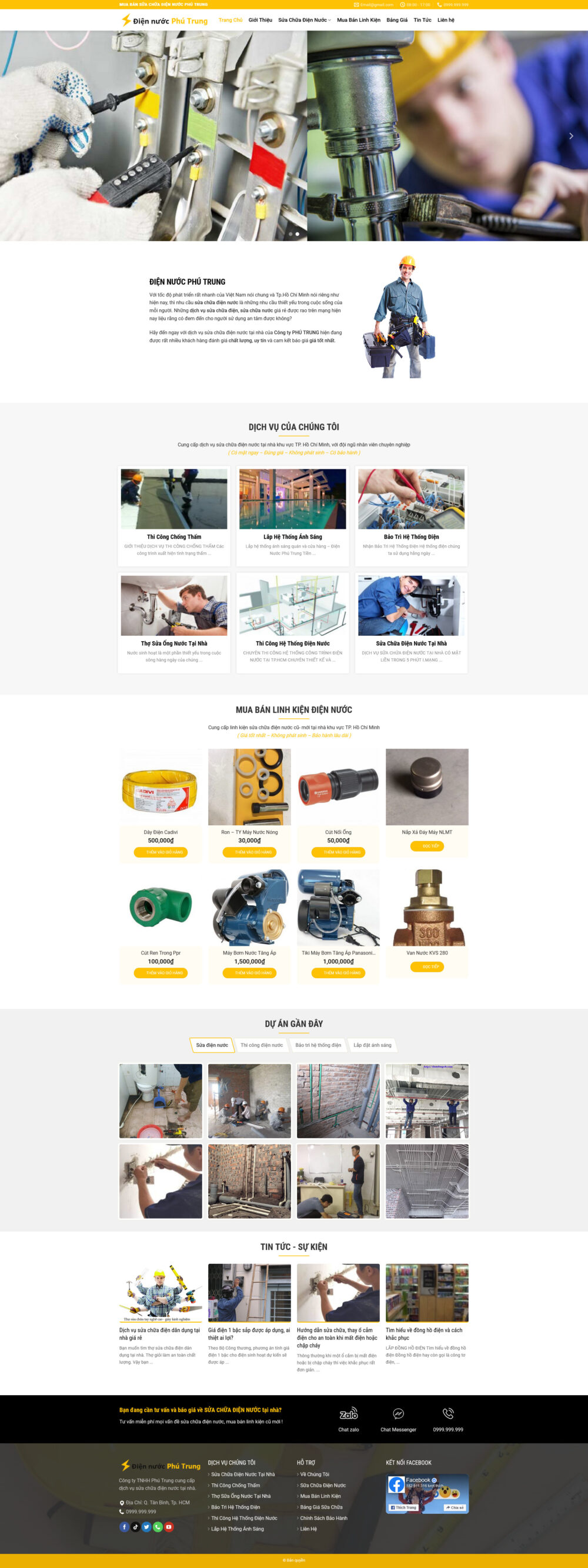 Website Dịch Vụ Điện Nước
