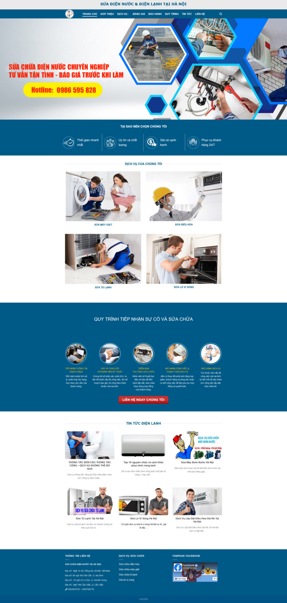 Website Sửa Điện Nước - Điện Lạnh