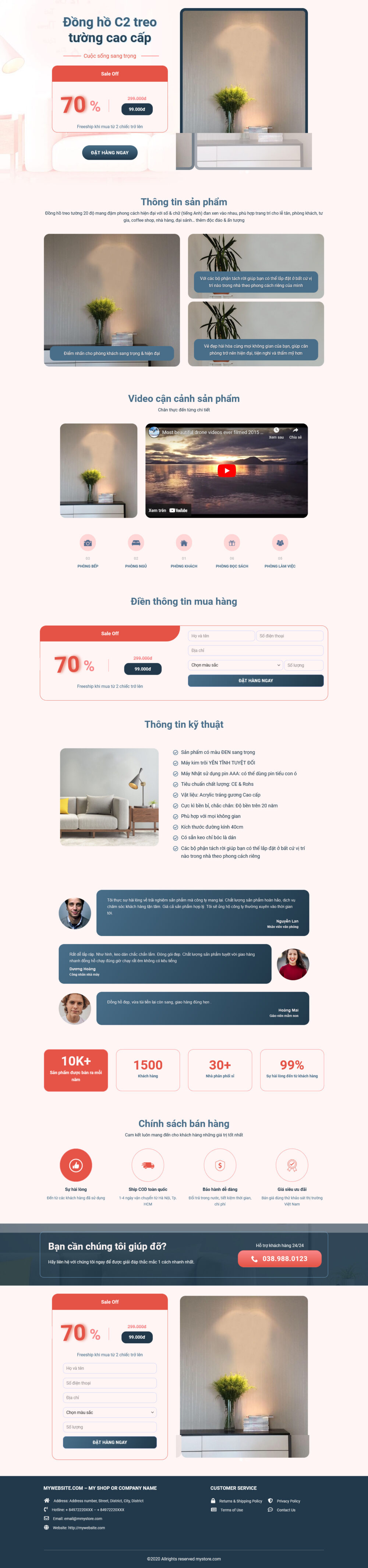 Landinh Page Đồng Hồ Treo Tường Cao Cấp