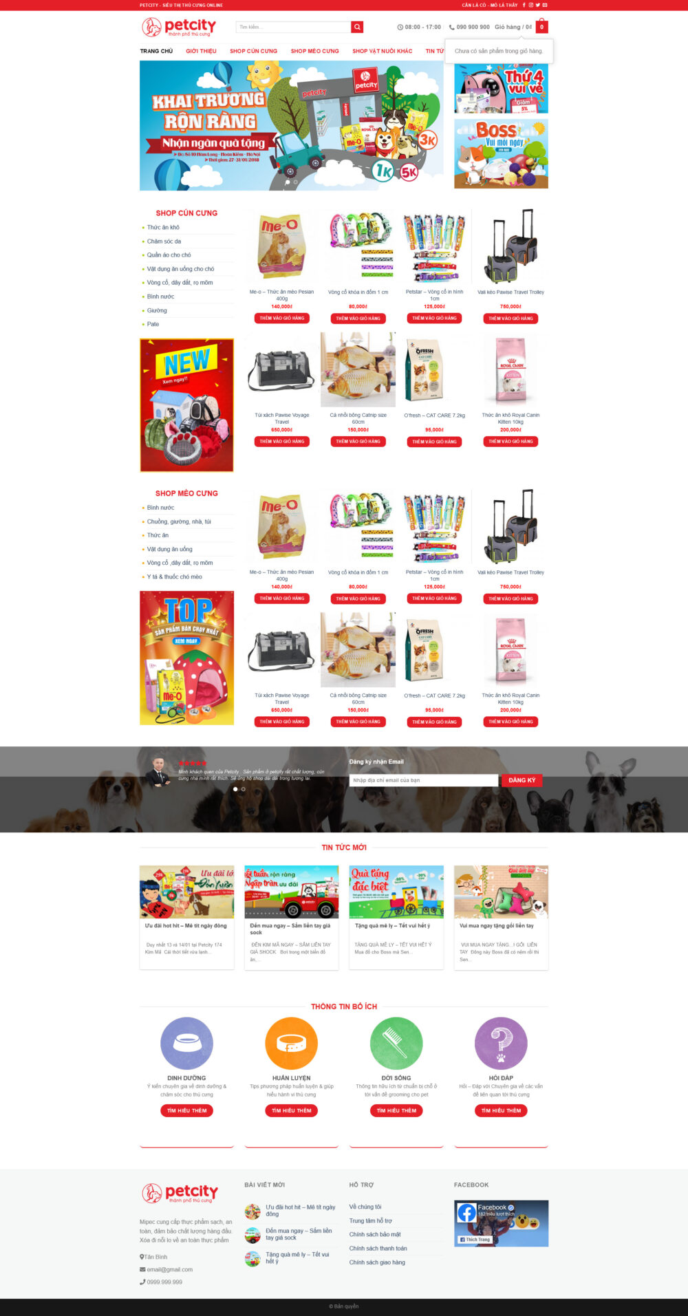 Website Sản Phẩm Thú Cưng