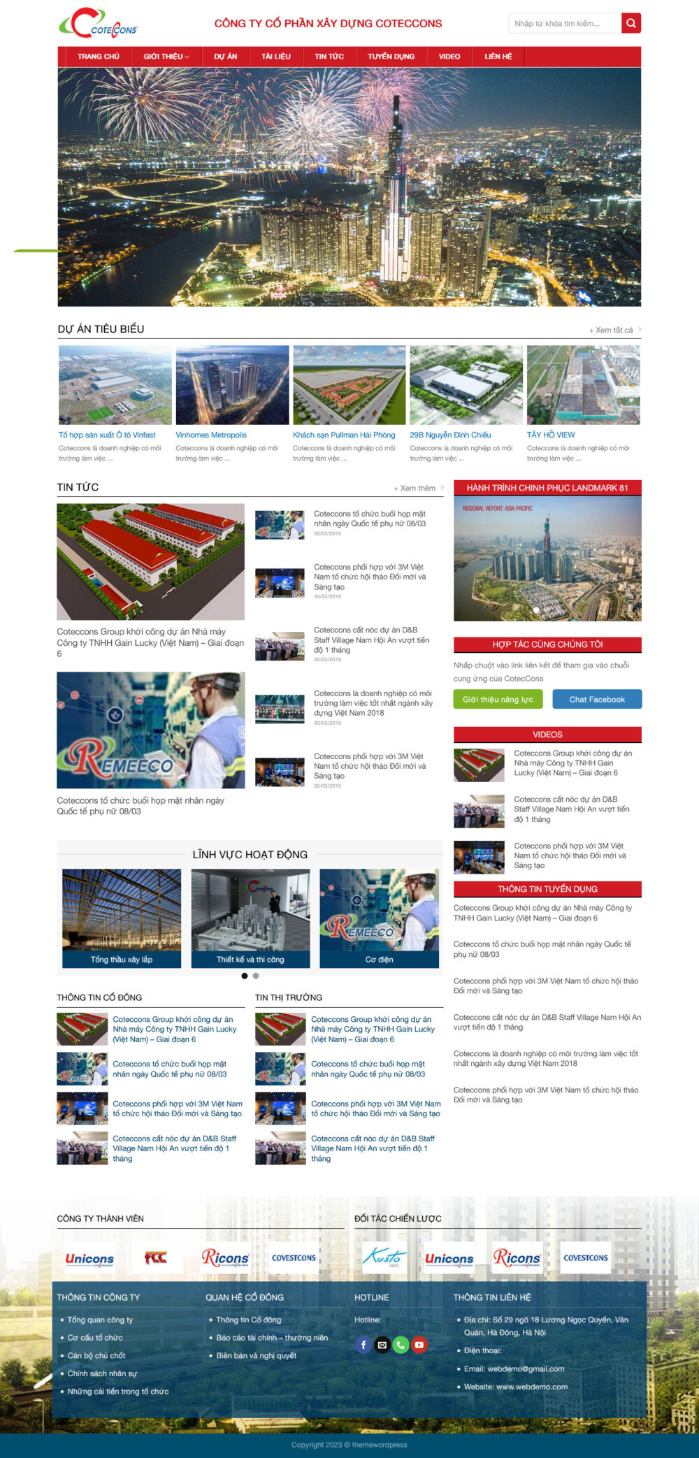 Website Công Ty Cổ Phần Xây Dựng