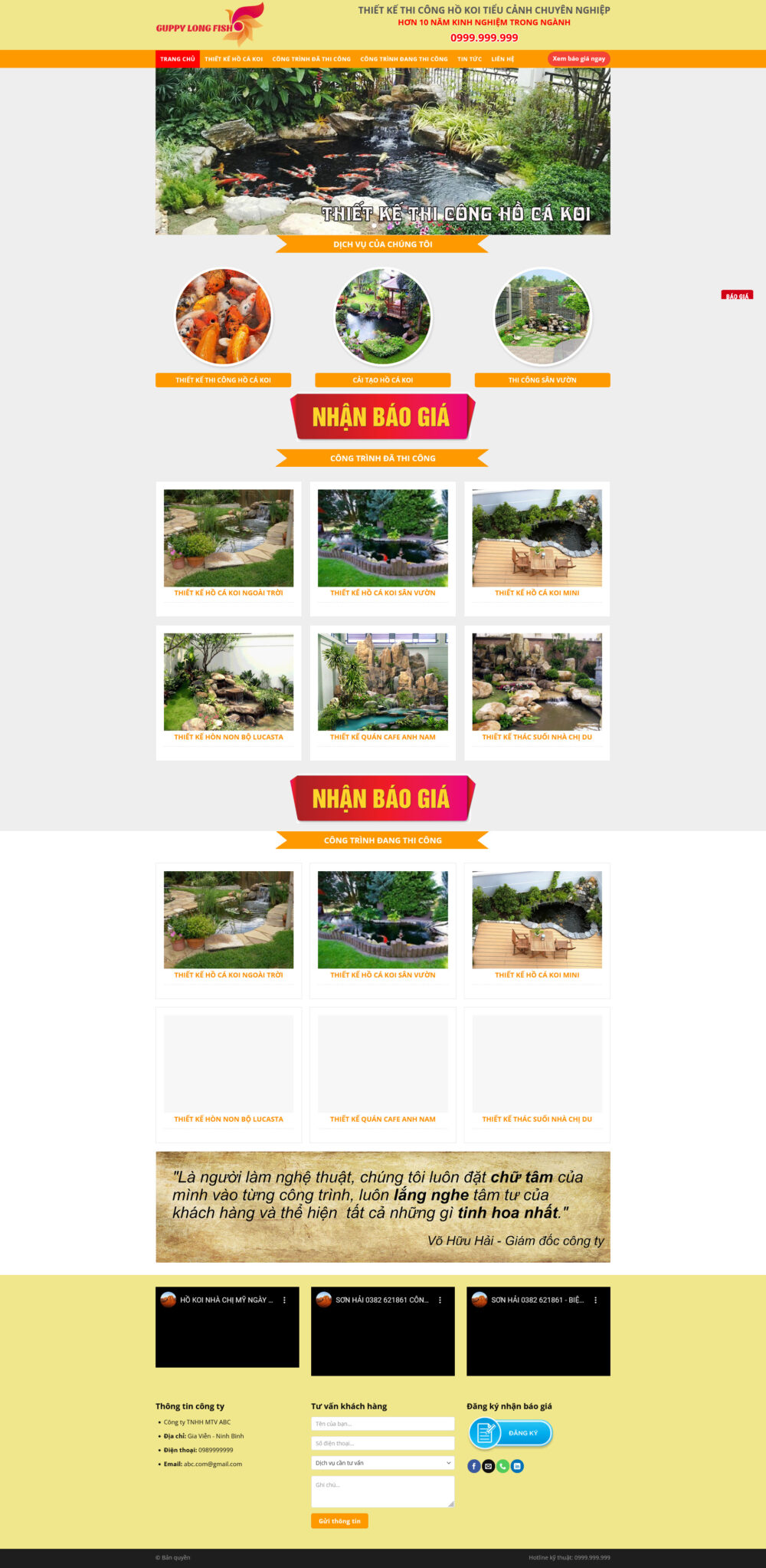 Website Thiết Kế Thi Công Hồ Cá Coi