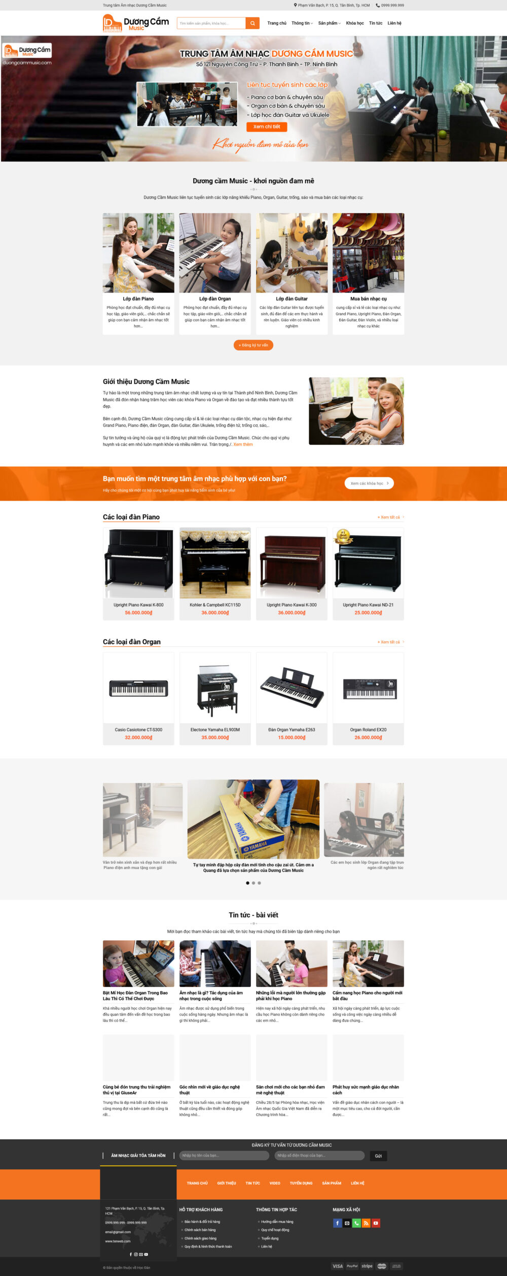 Website Trung Tâm Âm Nhạc