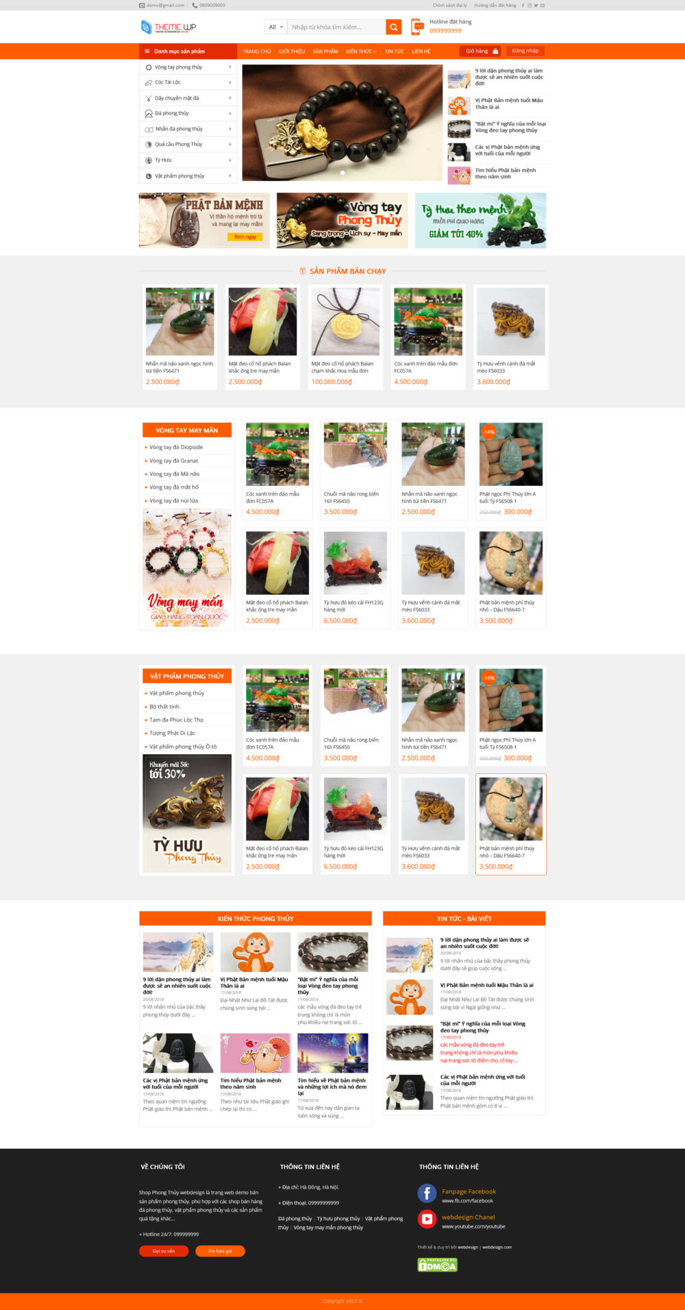 Website Shop Đá Phong Thủy