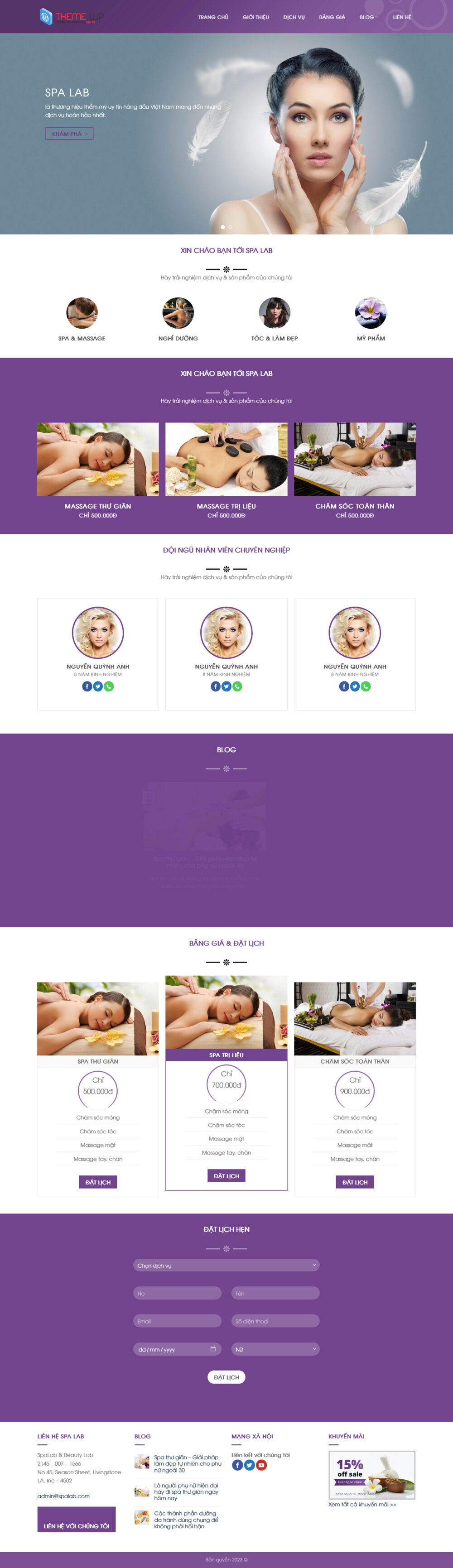 Website Spa Mẫu 6