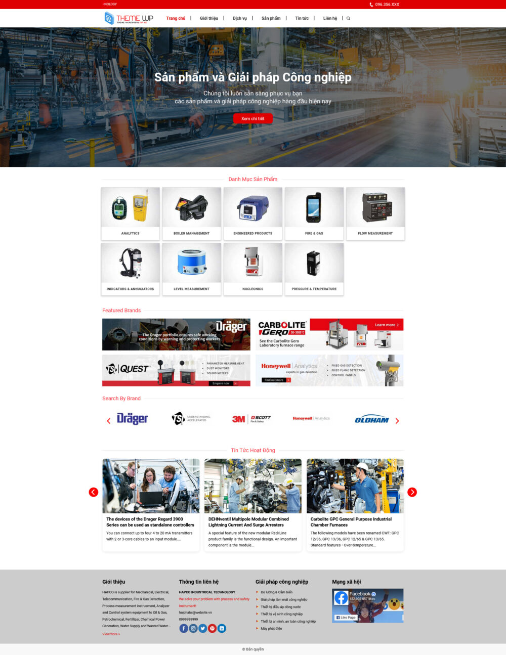 Website Sản Phẩm Và Giải Pháp Công Nghiệp