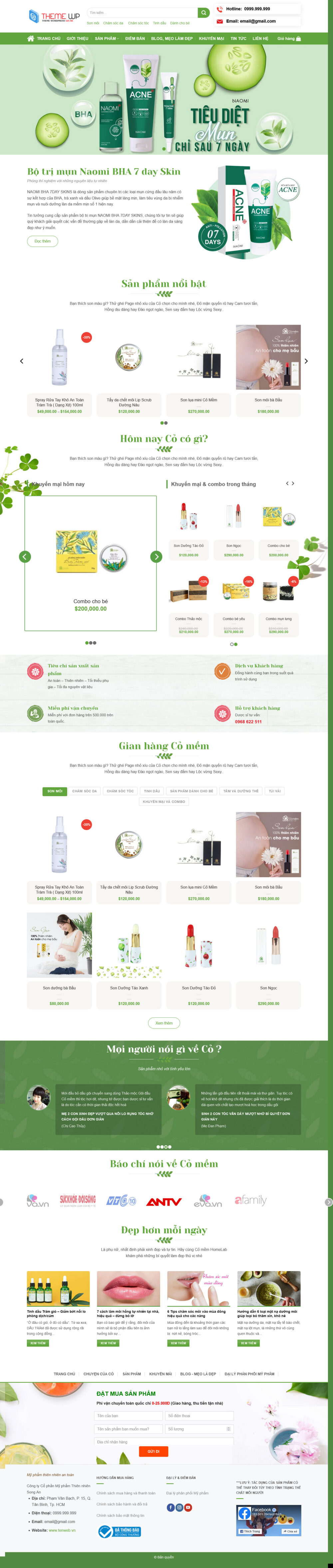 Website Chuyên Mỹ Phẩm