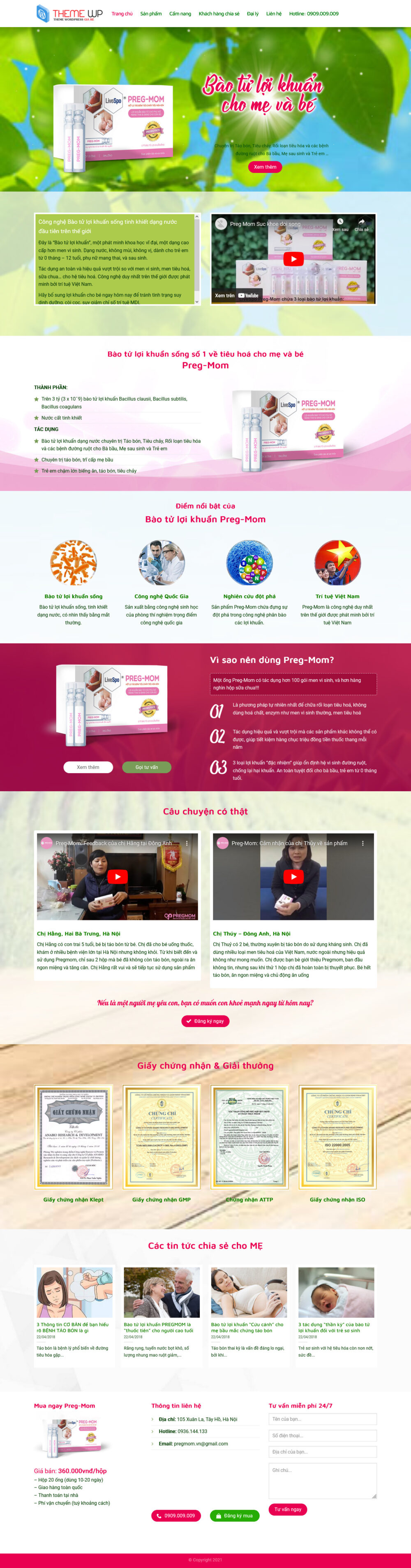 Website Sản Phẩm Men Vi Sinh