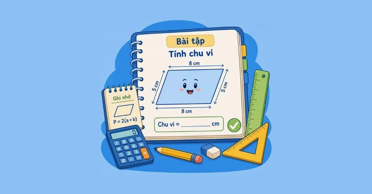 Bài tập chu vi hình bình hành có đáp án