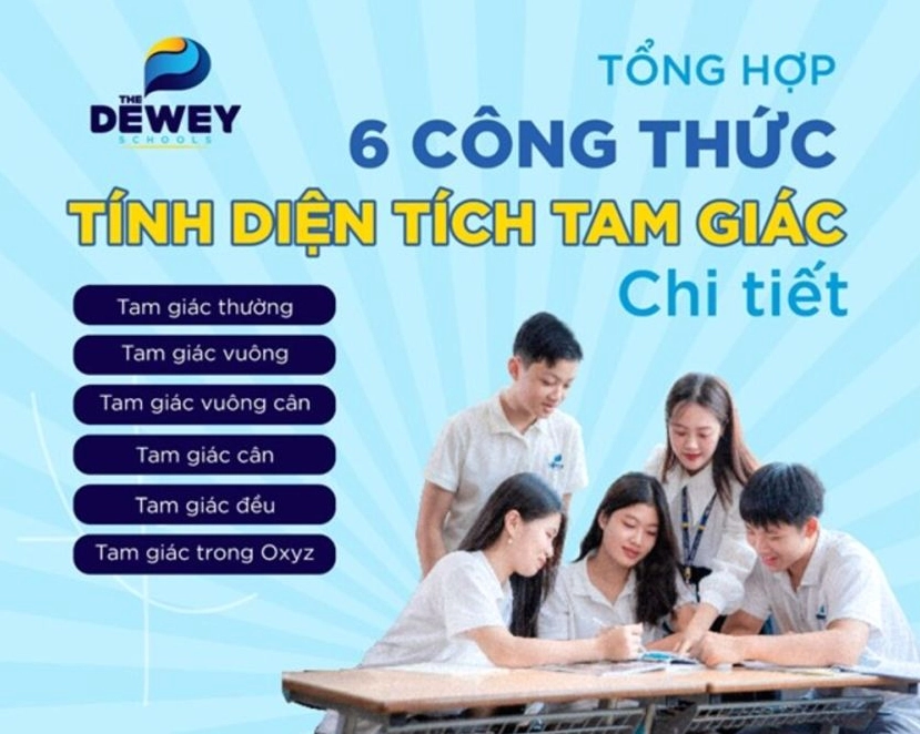 Các công thức tính diện tích tam giác