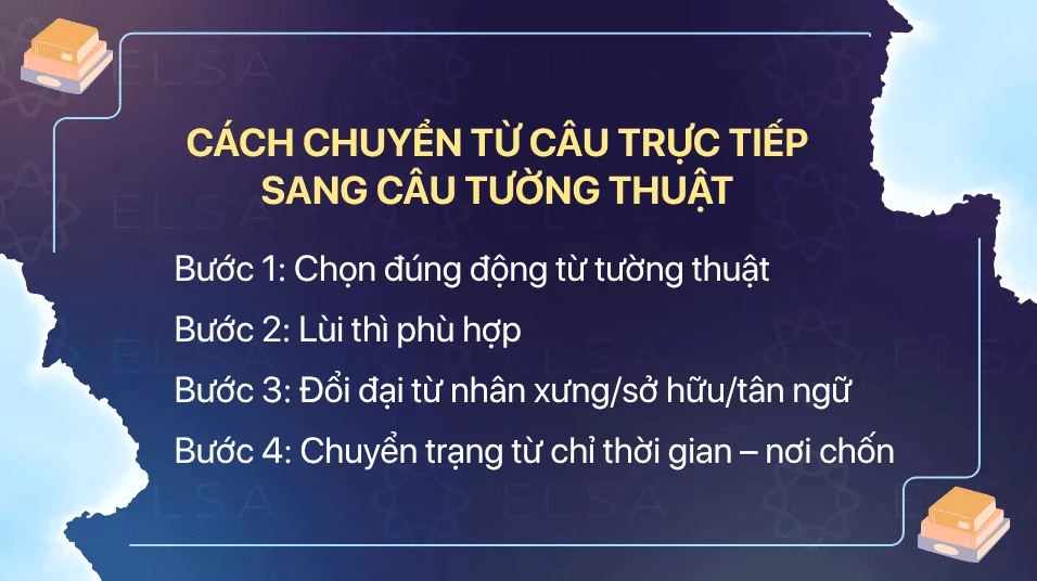 Cách chuyển từ câu trực tiếp sang câu tường thuật