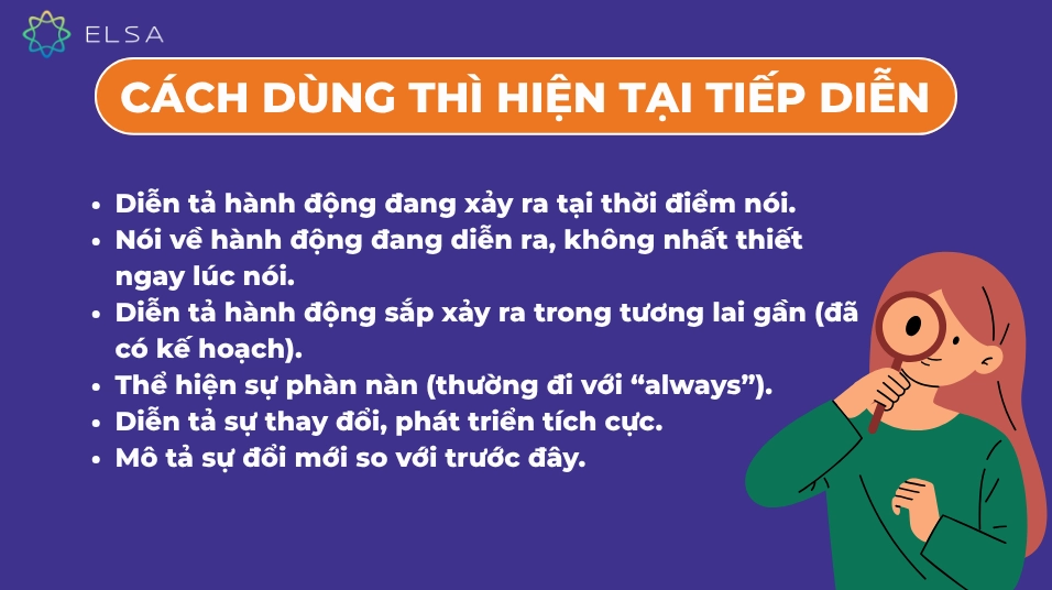 Cách dùng thì hiện tại tiếp diễn trong tiếng Anh