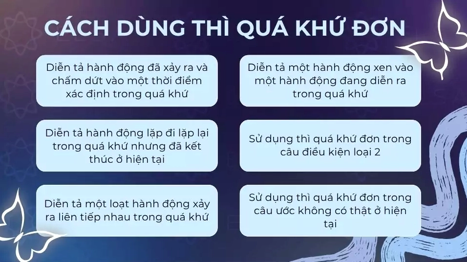Cách dùng thì quá khứ đơn