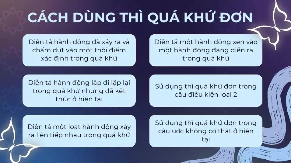 Cách dùng thì quá khứ đơn