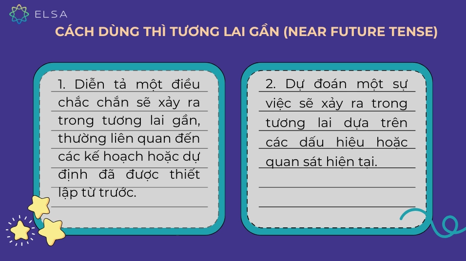 Cách dùng thì tương lai gần