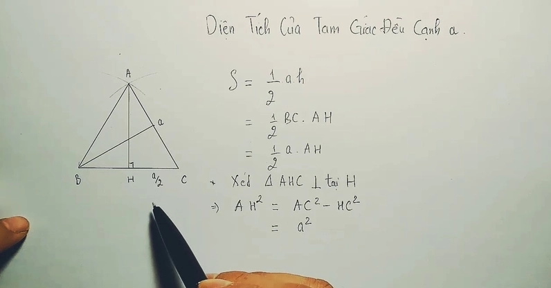 Cách tính diện tích tam giác đều