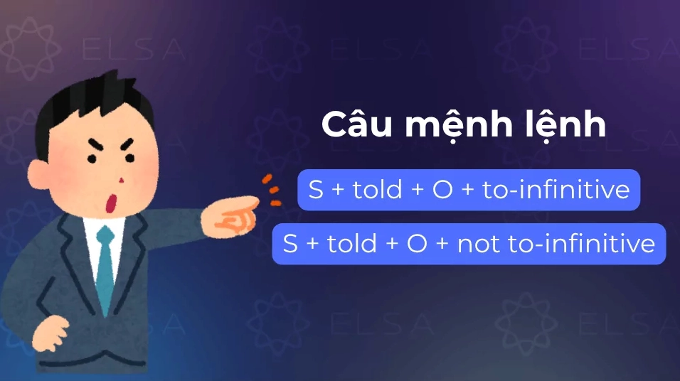 Cấu trúc câu tường thuật ở dạng câu mệnh lệnh phủ định