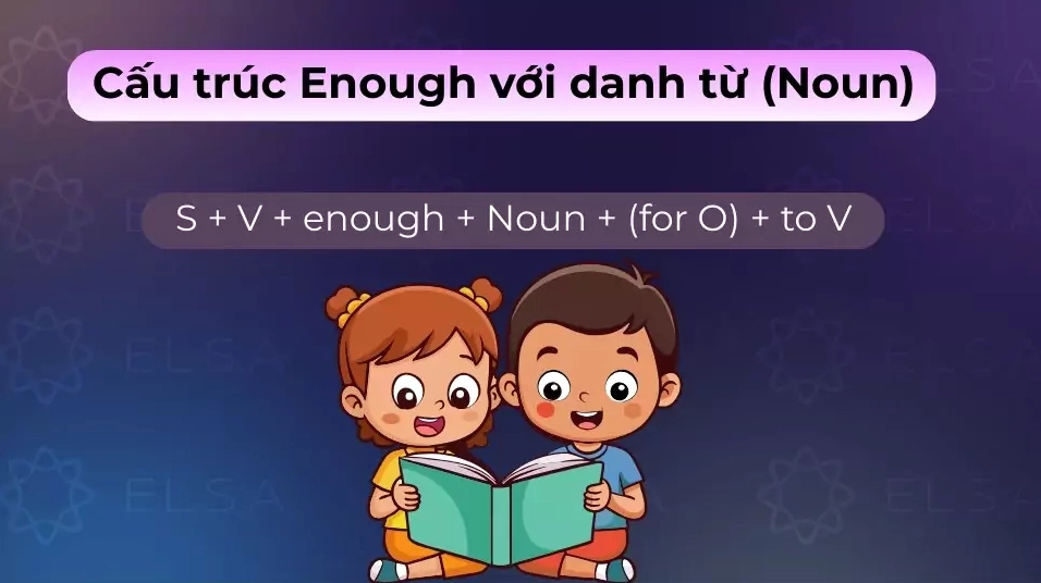 Cấu trúc Enough đứng trước danh từ