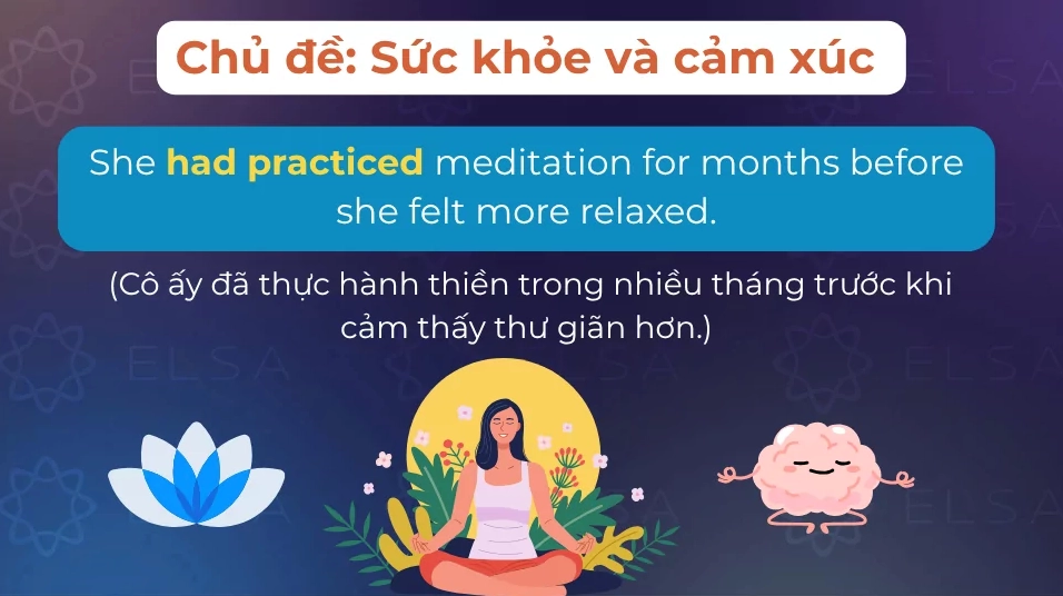 Câu ví dụ thì quá khứ hoàn thành theo chủ đề sức khỏe, cảm xúc