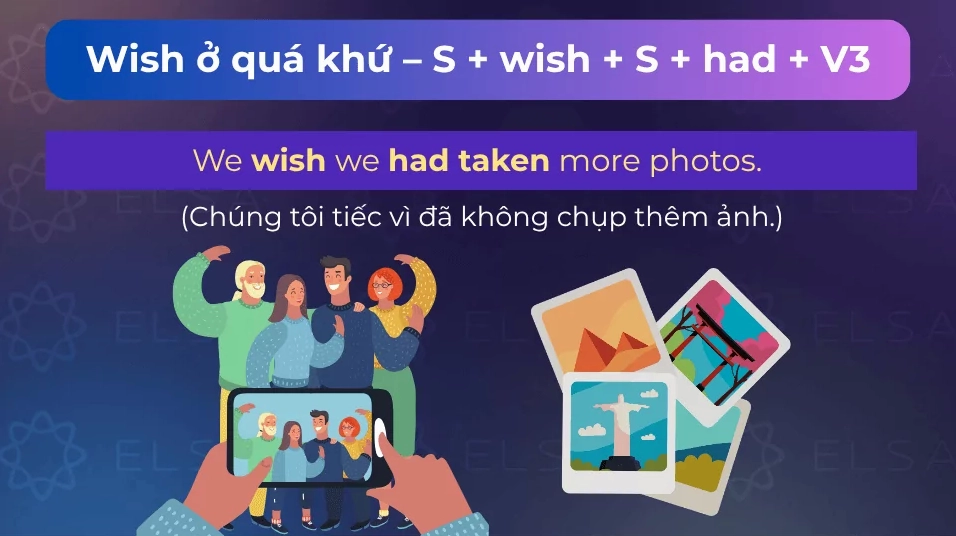 Câu ví dụ wish ở quá khứ