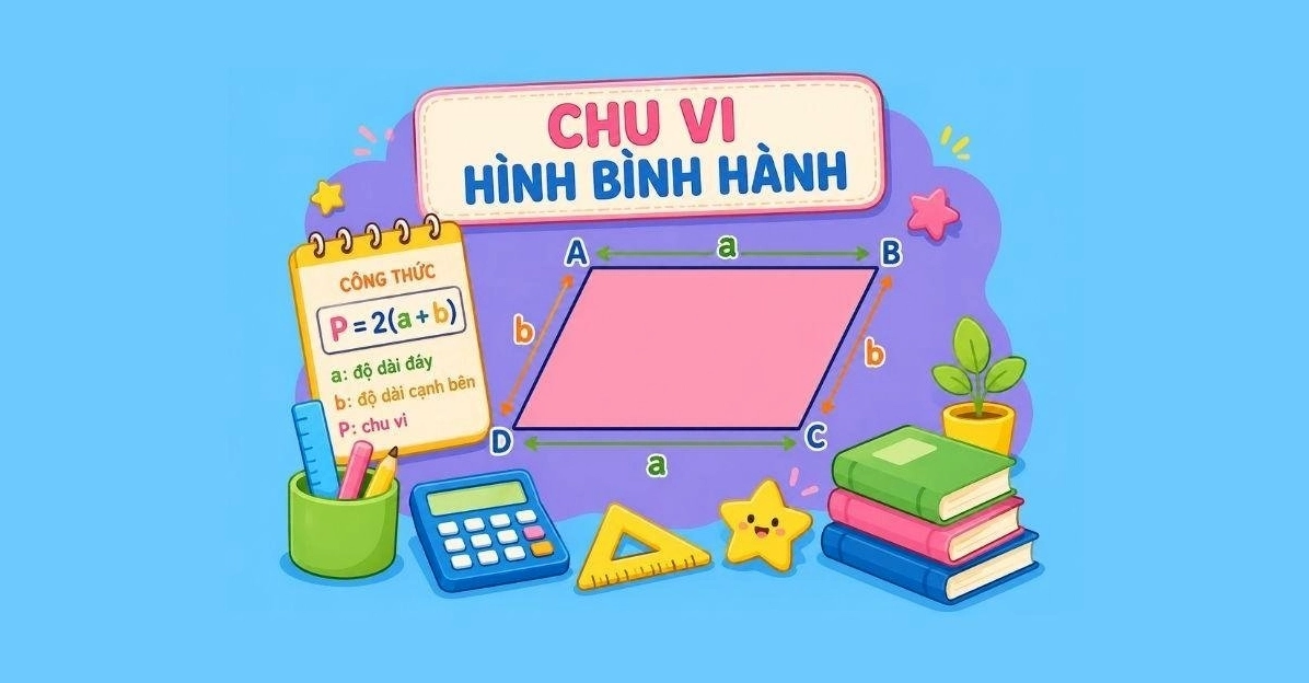 Chu vi hình bình hành cách tính và công thức tính chi tiết