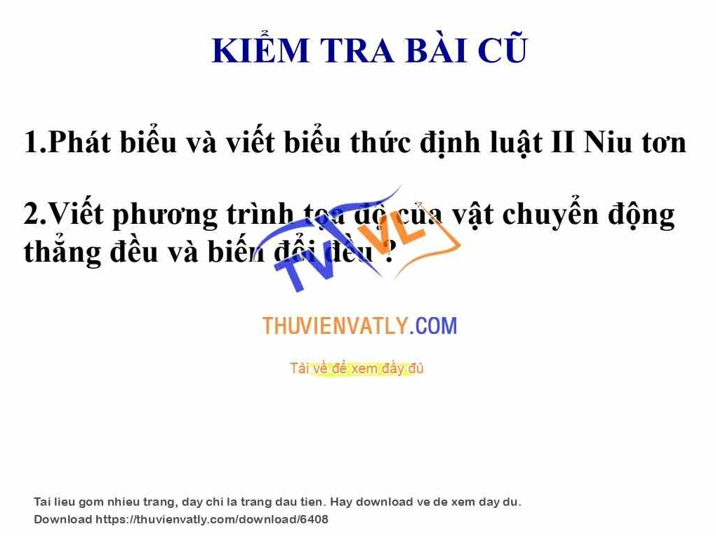 CHUYỂN ĐỘNG CỦA VẬT BỊ NÉM XIÊN (NC)