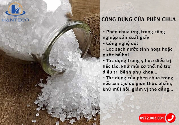 Công dụng của phèn chua trong xử lý nước