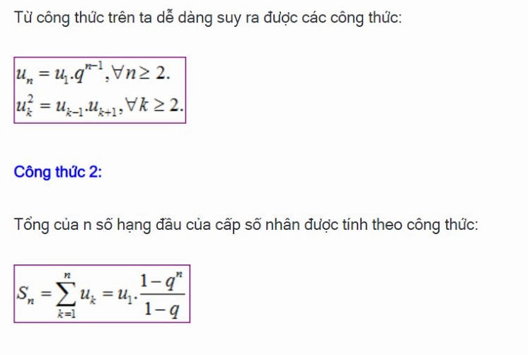 Công thức cấp số cộng cấp số nhân