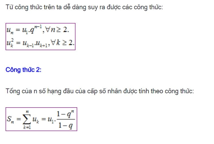 Công thức cấp số cộng cấp số nhân