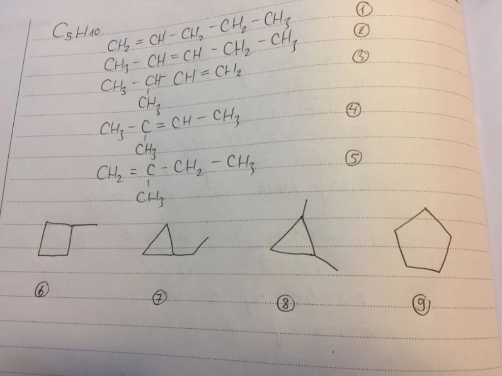 Công thức cấu tạo 1-Butene (But-1-ene) của C4H8