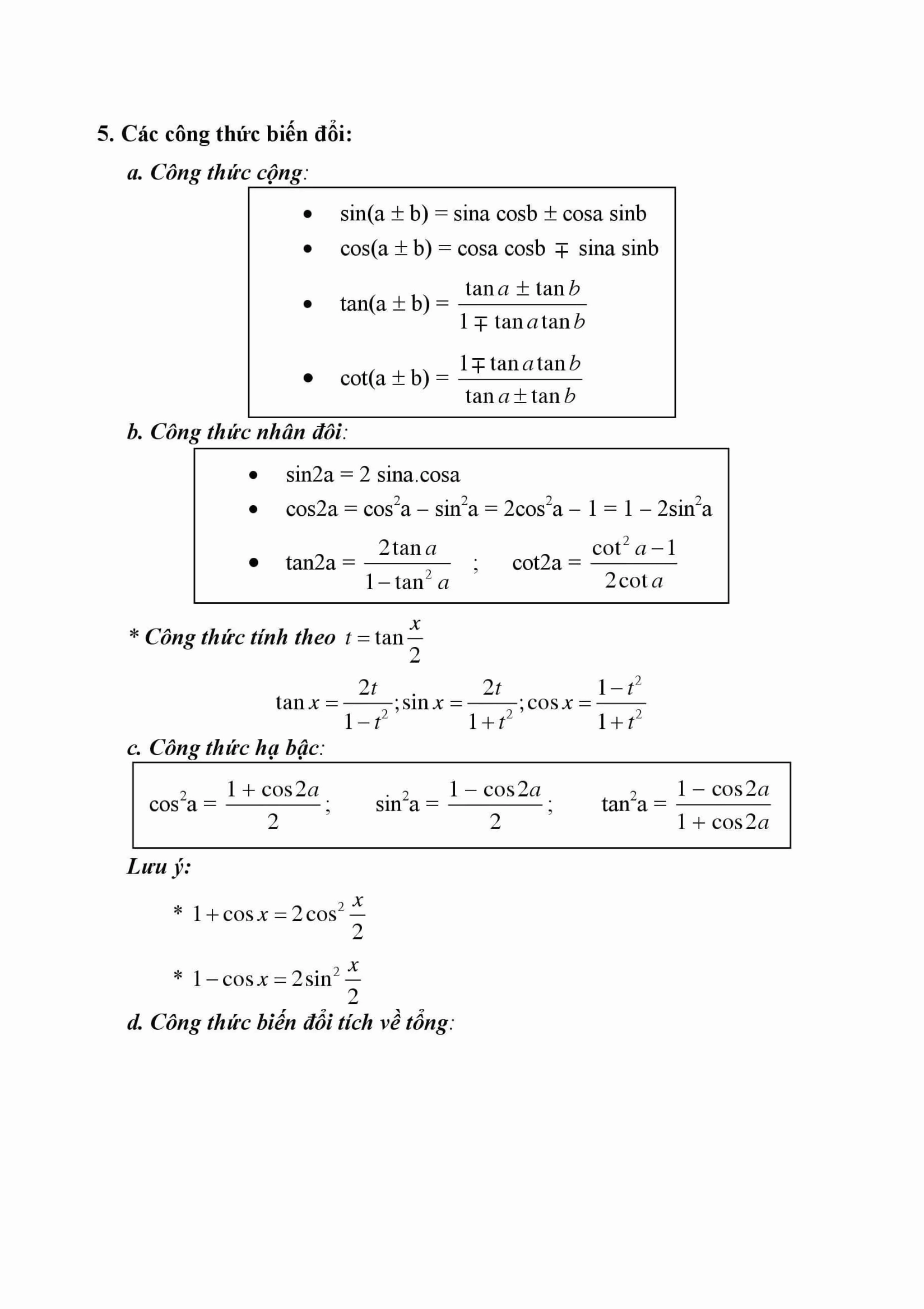 Công thức đạo hàm của hàm hợp lớp 11
