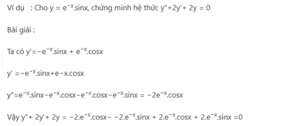 công thức đạo hàm lớp 11