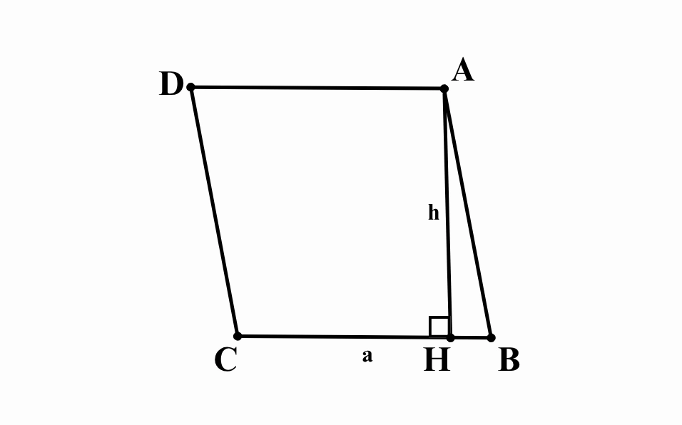 Công thức diện tích hình thoi theo cạnh và chiều cao