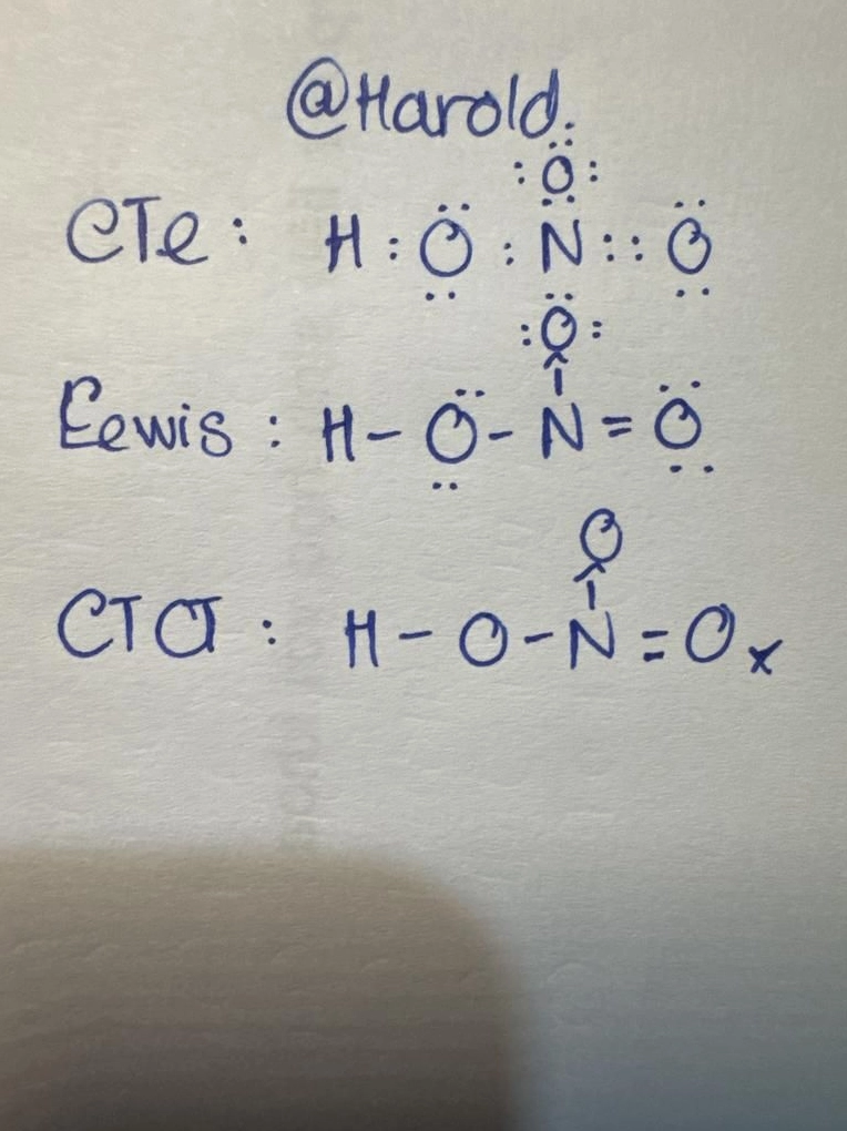 Công thức Lewis của HNO3 hoàn chỉnh