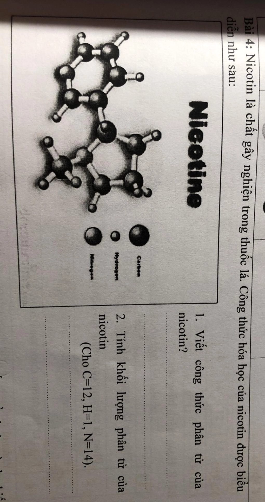 Công thức Nicotine chi tiết
